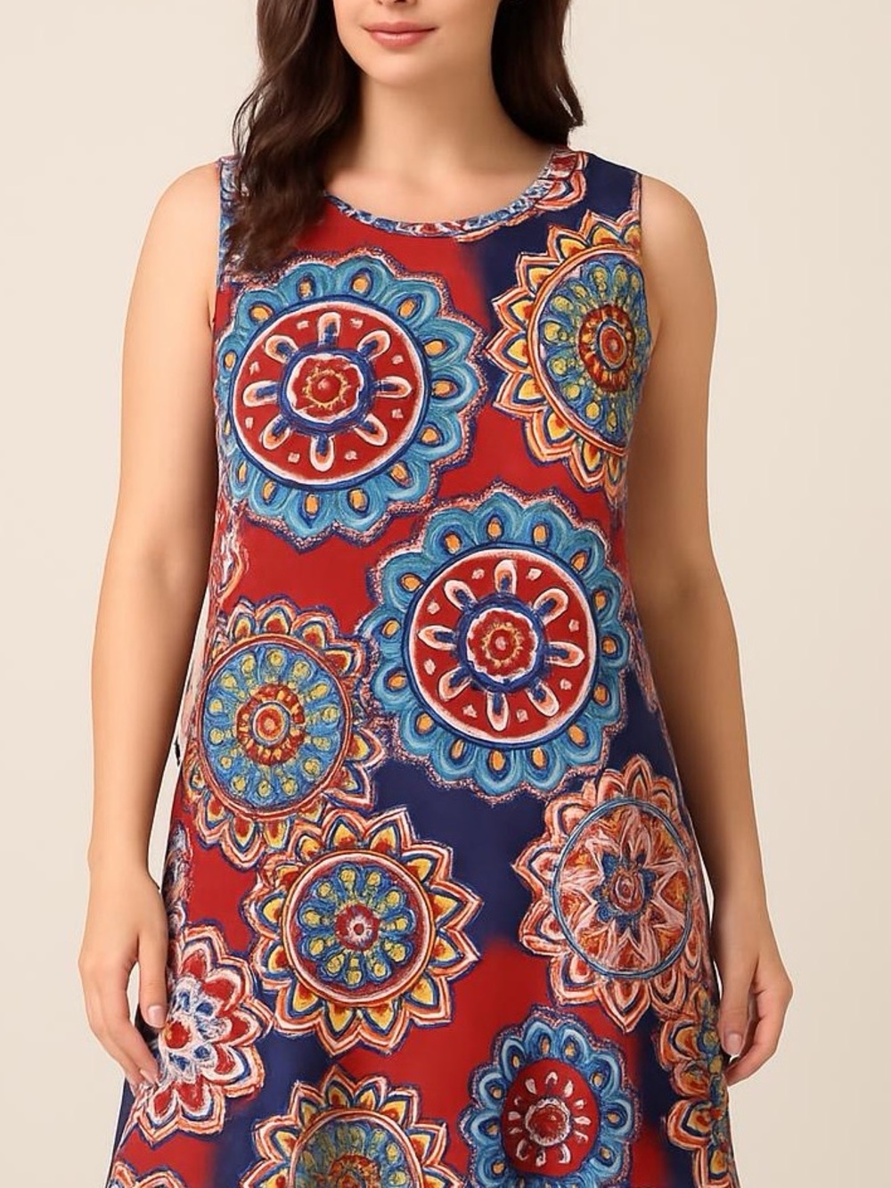 Camisa Dress Medallion‎ Print Size 2X